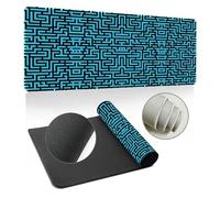 Hixingo 3D Mouse Mat, Abstract Lines Series Gaming Mouse Pad, Large Mouse Mat, Mousepad with Stitched Edges, Non-Slip Rubber Base Mouse Pads for Office & Home (800x300x3mm,Turquoise)