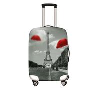 Hixingo 3D Travel Luggage Cover, Elastic Spandex Trolley Case Protective Cover Anti-Scratch Dustproof Suitcase Protector for 18-32 Inch Luggage -Eiffel Tower Landscape (Gray,M (22-24 Inches)