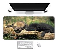 Hixingo 3D Wolf pattern Mouse Mat, Gaming Mouse Pad, Large Mouse Mat, Mousepad with Stitched Edges, Non-Slip Rubber Base Mouse Pads for Office & Home (700x300x3mm,Cub)