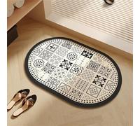 Hixingo Absorbent Bath Mat, Moroccan Tile Print Bathroom Mat Quick-Drying Diatomaceous Earth Shower Floor Mat Kitchen Door Mat, con Non-slip Rubber Bottom, Easy to Clean (40x60cm,Style B)