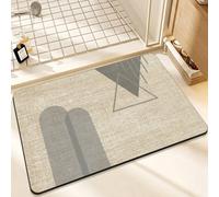 Hixingo Absorbent Non-slip Bath Mat Beige Modern Nordic Pattern Soft Quick-Drying Diatom Mud Bathroom Shower Floor Mat Kitchen Door Mat with Rubber Bottom, Easy to Clean (Style 5,60x90cm)