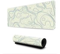 Hixingo Abstract Colorful Lines Large Mouse Mat, Gaming Mouse Pad, Mouse Pad, Mousepad with Stitched Edges, Non-Slip Rubber Base Mouse Pads for Office & Home (900 * 400 * 3mm,White green)