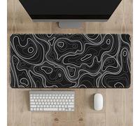 Hixingo Abstract Contour Lines Large Mouse Mat, Gaming Mouse Pad, Mouse Pad, Mousepad with Stitched Edges, Non-Slip Rubber Base Mouse Pads for Office & Home (700 * 300 * 3mm,black)