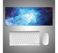 Hixingo Abstract Rays Large Mouse Mat, Gaming Mouse Pad, Mouse Pad, Mousepad with Stitched Edges, Non-Slip Rubber Base Mouse Pads for Office & Home (900 * 400 * 3mm,blue ray)