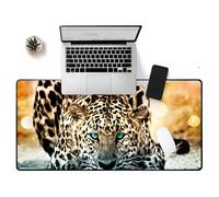 Hixingo Animal Print Large Mouse Mat, Gaming Mouse Pad, Mouse Pad, Mousepad with Stitched Edges, Non-Slip Rubber Base Mouse Pads for Office & Home (600 * 300 * 3mm,leopard)