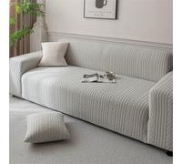 Hixingo Anti-Slip Anti-Scratch Sofa Cover, Simple Modern Plush1 2 3 4 Seater Couchcover Stretch Sofa Covers, Full Coverage Settee Protector Soft Protector for Home Decor (Light Gray,3 Seater)