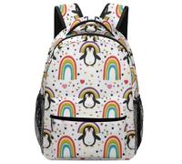 Hixingo Backpack for Kids Teenagers, Children's Backpacks, Penguin Pattern Rucksack School Bag for Girls Boys, Lightweight Casual Daypack Primary Book Bags (Color D,42x31x15cm)