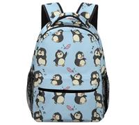 Hixingo Backpack for Kids Teenagers, Children's Backpacks, Penguin Pattern Rucksack School Bag for Girls Boys, Lightweight Casual Daypack Primary Book Bags (Blue J,42x31x15cm)