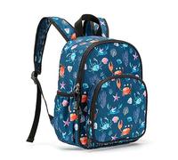 Hixingo Backpack for School Kids, Lightweight School Bags for Girls Boys and Secondary Large Capacity Rucksack for Children Primary School Bag (Crab,12.5 inch)