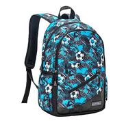 Hixingo Backpack for School Kids, Lightweight School Bags for Girls Boys and Secondary Large Capacity Rucksack for Children Primary School Bag (Football,15 inch)