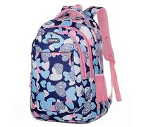 Hixingo Backpack for School Kids, Lightweight School Bags for Girls Boys and Secondary Large Capacity Rucksack for Children Primary School Bag (Love Dark Blue,30x46x15cm)