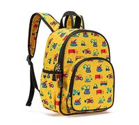 Hixingo Backpack for School Kids, Lightweight School Bags for Girls Boys and Secondary Large Capacity Rucksack for Children Primary School Bag (Digger,12.5 inch)