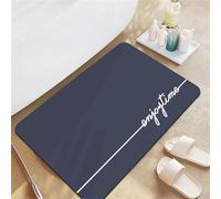 Hixingo Bathroom Bath Mat,Super Absorbent Washable Quick-Drying Non-slip Diatomaceous Earth Floor Mat Square for Tub Shower Kitchen Bathroom Door Mat con Rubber Bottom (50x80cm,Dark Blue)