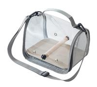 Hixingo Bird Travel Carrier Portable Small Bird Travel Cage with Standing Perch and Tray Breathable Lightweight Backpack for Parrot Pet Small Animals Travel Hiking Camping (25.5 * 19 * 18cm,Gray)