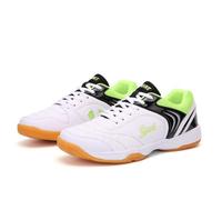 Hixingo Breathable Badminton Shoes Men Tennis Shoes Men, Couple Lightweight Badminton Trainers Shoes Anti-Slip and Shock-Absorbing Squash Shoes for Volleyball, Table Tennis, Etc Green