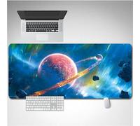 Hixingo Bright Starry Sky Mouse Mat, Gaming Mouse Pad, Large Mouse Mat, Mousepad with Stitched Edges, Non-Slip Rubber Base Mouse Pads for Office & Home (900x400x3mm,Meteorite)