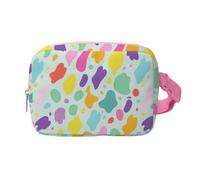 Hixingo Bum Bag for Men Women Waterproof, Bumbag Large with Zipper Lightweight Waist Pack with Adjustable Belt for Sports Running Hiking Walking Travel (Polka dot Print 5,20x14x5cm)