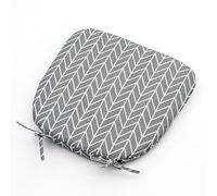 Hixingo Chair Cushions, Seat Cushions with Ties for Dining Kitchen, D-shape Modern Garden Chair Cushions Washable Polyester Seat Pads, 40x42cm (1PC,Gray Arrow)