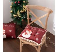 Hixingo Chair Cushions Set of 1 2 4, Seat Cushions for Dining Chairs,Christmas Prints Soft Cotton Kitchen Chair Cushions, Dining Chair Cushions for Armchair Seat Pad (Snowman,4 Pieces)
