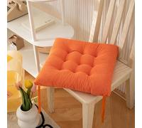 Hixingo Chair Cushions Set of 2, Corn Kernel Seat Cushions for Dining Chairs, Solid Colours Soft Cotton Kitchen Chair Cushions, Dining Chair Cushions for Armchair Seat Pad For Garden (50cm,Orange)