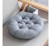 Hixingo Chair Cushions Set of 2, Orbicular Seat Cushions for Dining Chairs, Solid Colours Soft Cotton Kitchen Chair Cushions, Dining Chair Cushions for Garden Armchair Seat Pad (40cm,Anthracite gray)