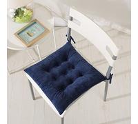 Hixingo Chair Cushions Set of 2, Seat Cushions for Dining Chairs, Crystal Velvet Solid Colours Soft Cotton Kitchen Chair Cushions, Dining Chair Cushions for Garden Armchair Seat Pad (40cm,navy blue)