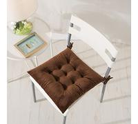 Hixingo Chair Cushions Set of 2, Seat Cushions for Dining Chairs, Crystal Velvet Solid Colours Soft Cotton Kitchen Chair Cushions, Dining Chair Cushions for Garden Armchair Seat Pad (40cm,Coffee)