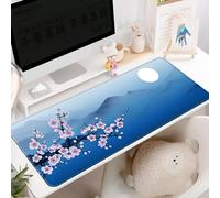 Hixingo Chinese Landscape Large Mouse Mat, Gaming Mouse Pad, Mouse Pad, Mousepad with Stitched Edges, Non-Slip Rubber Base Mouse Pads for Office & Home (600 * 300 * 3mm,sakura)