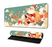 Hixingo Christmas Large Mouse Mat, 2024 Christmas Gaming Mouse Pad, Santa Claus Mouse Pad, Mousepad with Stitched Edges, Non-Slip Rubber Base Mouse Pads for Office Home (1000x500x3mm,Christmas)