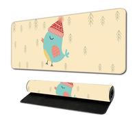 Hixingo Christmas Large Mouse Mat, 2024 Christmas Gaming Mouse Pad, Santa Claus Mouse Pad, Mousepad with Stitched Edges, Non-Slip Rubber Base Mouse Pads for Office Home (600x300x3mm,Beige)