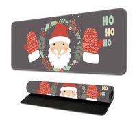Hixingo Christmas Large Mouse Mat, 2024 Christmas Gaming Mouse Pad, Santa Claus Mouse Pad, Mousepad with Stitched Edges, Non-Slip Rubber Base Mouse Pads for Office Home (1000x500x3mm,Grey)