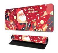 Hixingo Christmas Large Mouse Mat, Fun Christmas Gaming Mouse Pad, Santa Claus Mouse Pad, Mousepad with Stitched Edges, Non-Slip Rubber Base Mouse Pads for Office Home (Red,1200x600x3mm)