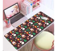 Hixingo Christmas Large Mouse Mat, Green Theme Gaming Mouse Pad, Santa Claus Mouse Pad, Mousepad with Stitched Edges, Non-Slip Rubber Base Mouse Pads for Office Home (Santa Claus 12,700x300x3mm)