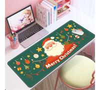 Hixingo Christmas Large Mouse Mat, Green Theme Gaming Mouse Pad, Santa Claus Mouse Pad, Mousepad with Stitched Edges, Non-Slip Rubber Base Mouse Pads for Office Home (Santa Claus 2,1000x500x3mm)