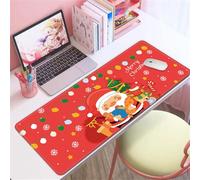 Hixingo Christmas Large Mouse Mat, Red Christmas Gaming Mouse Pad, Santa Claus Mouse Pad, Mousepad with Stitched Edges, Non-Slip Rubber Base Mouse Pads for Office Home (Santa Claus 1,800x300x3mm)