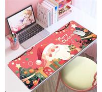 Hixingo Christmas Large Mouse Mat, Red Christmas Gaming Mouse Pad, Santa Claus Mouse Pad, Mousepad with Stitched Edges, Non-Slip Rubber Base Mouse Pads for Office Home (Santa Claus 3,1000x500x3mm)