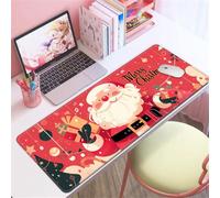 Hixingo Christmas Large Mouse Mat, Red Christmas Gaming Mouse Pad, Santa Claus Mouse Pad, Mousepad with Stitched Edges, Non-Slip Rubber Base Mouse Pads for Office Home (Red Christmas,1200x600x3mm)