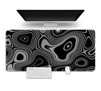 Hixingo Colorful Abstract Mouse Mat, Gaming Mouse Pad, Large Mouse Mat, Non-Slip Rubber Base Mouse Pads, Mousepad with Stitched Edges for Office & Home (900x400x3mm,black)