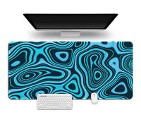 Hixingo Colorful Abstract Mouse Mat, Gaming Mouse Pad, Large Mouse Mat, Non-Slip Rubber Base Mouse Pads, Mousepad with Stitched Edges for Office & Home (700x300x3mm,Green 1)