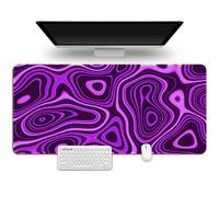 Hixingo Colorful Abstract Mouse Mat, Gaming Mouse Pad, Large Mouse Mat, Non-Slip Rubber Base Mouse Pads, Mousepad with Stitched Edges for Office & Home (600x300x3mm,Purple 1)
