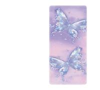 Hixingo Colorful Butterfly Yoga Mat, Foldable Exercise Pad, Sweat Absorbentfor Pilates Mat Lightweight Gym Pad, Non-Slip Rubber Pilates Reformer Cover for Balance Training (Purple,183x68cm)
