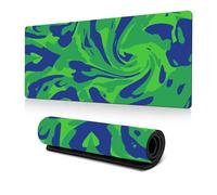Hixingo Colorful Swirls Large Mouse Mat, Gaming Mouse Pad, Mouse Pad, Mousepad with Stitched Edges, Non-Slip Rubber Base Mouse Pads for Office & Home (800 * 300 * 3mm,blue green 2)