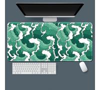 Hixingo Colorful Waves Large Mouse Mat, Gaming Mouse Pad, Mouse Pad, Mousepad with Stitched Edges, Non-Slip Rubber Base Mouse Pads for Office & Home (800 * 300 * 3mm,green)