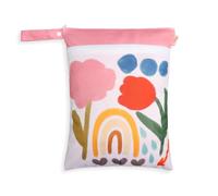 Hixingo Colorful Wet Bag,Large Waterproof Wet Dry Bag,Reusable Nappy Stuff Sack with Double Zipper Pockets,Portable Children's Items Dry Sack,for Clothes,Swimming,Travel,Beach (Floral,2 Pieces)