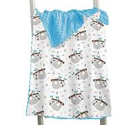 Hixingo Comfort Blanket for Kids Baby, Animal Printed Double Layer Throw, Sensory Soft Minky Dot Reverse Side Plush, Blanket Bedding for Children Boys Girls (sloth 1,73x102cm)