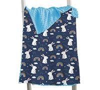 Hixingo Comfort Blanket for Kids Baby, Animal Printed Double Layer Throw, Sensory Soft Minky Dot Reverse Side Plush, Blanket Bedding for Children Boys Girls (white rabbit 1,73x102cm)
