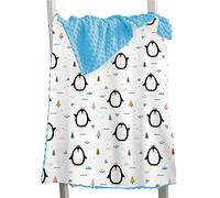 Hixingo Comfort Blanket for Kids Baby, Animal Printed Double Layer Throw, Sensory Soft Minky Dot Reverse Side Plush, Blanket Bedding for Children Boys Girls (penguin 1,73x102cm)