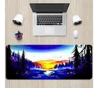 Hixingo Creative Landscape Mouse Mat, Gaming Mouse Pad, Large Mouse Mat, Mousepad with Stitched Edges, Non-Slip Rubber Base Mouse Pads for Office & Home (1000x500x3mm,creek)