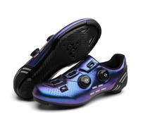 Hixingo Cycling Shoes for Mens Womens, Road Bike Shoes Unisex Cycle Shoes Outdoor Breathable Non-Slip MTB Road Spin Bicycle Shoes, Compatible Look SPD/SPD-SL, 3 to 12 UK Size Royal Blue