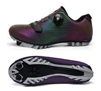 Hixingo Cycling Shoes Mens Womens, MTB Bicycle Shoes Sneaker Bike Breathable Mountain Shoes Spin Shoestring with Compatible Cleat Shoe, SPD Compatible Purple